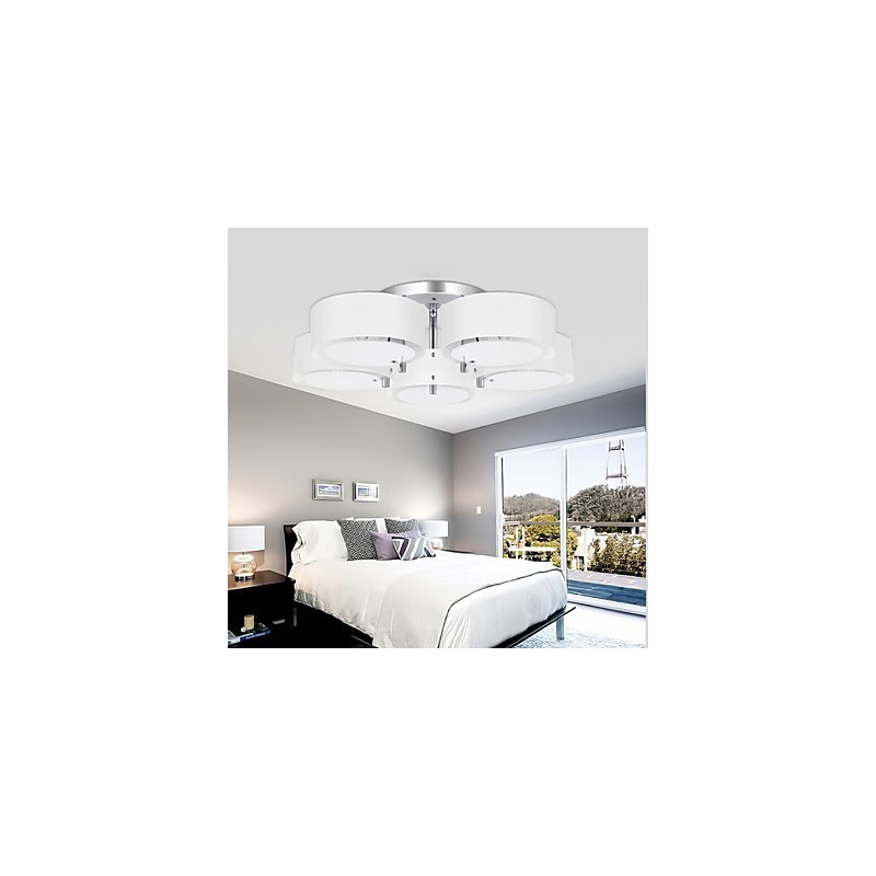 Flush Mount Modern Contemporary 5 אורות מתכת קלה לתקרה
