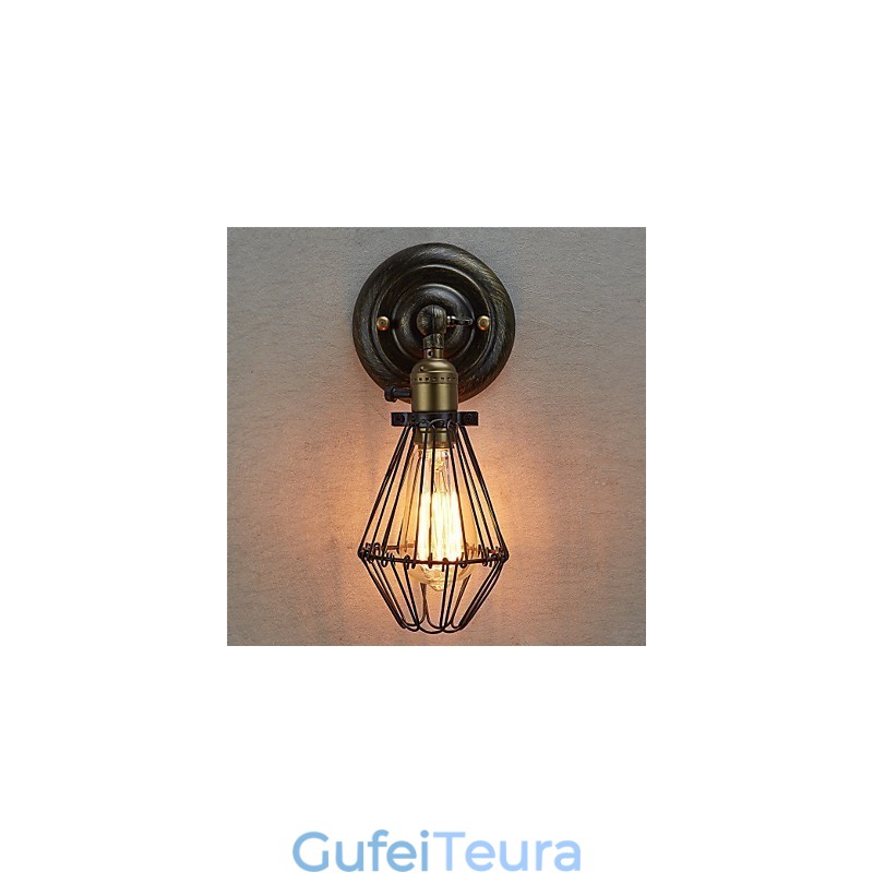 סגנון וינטג' תעשייתי פתיחה וסגירה אור קיר פמוט מנורת כלוב לופט שיקום דרכים עתיקות מנורת קיר