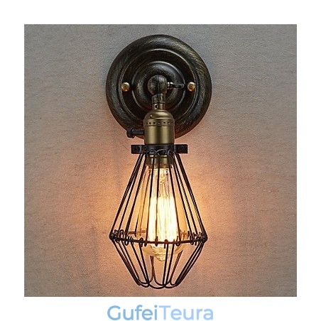 סגנון וינטג' תעשייתי פתיחה וסגירה אור קיר פמוט מנורת כלוב לופט שיקום דרכים עתיקות מנורת קיר