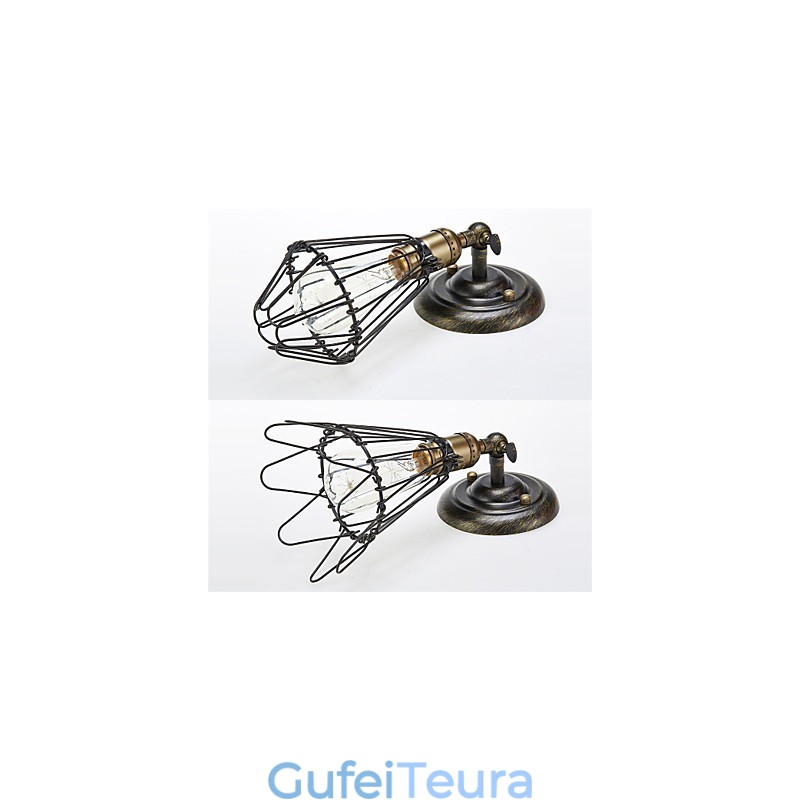 סגנון וינטג' תעשייתי פתיחה וסגירה אור קיר פמוט מנורת כלוב לופט שיקום דרכים עתיקות מנורת קיר