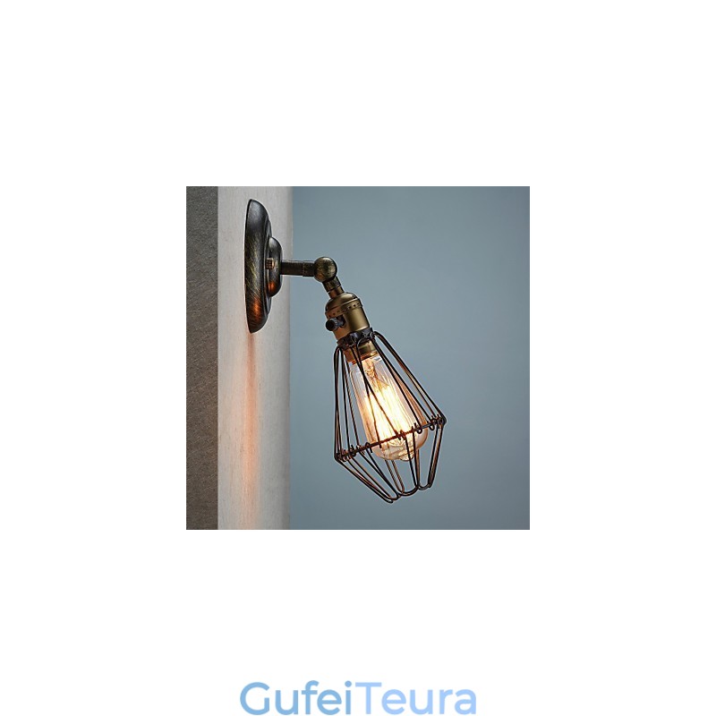 סגנון וינטג' תעשייתי פתיחה וסגירה אור קיר פמוט מנורת כלוב לופט שיקום דרכים עתיקות מנורת קיר