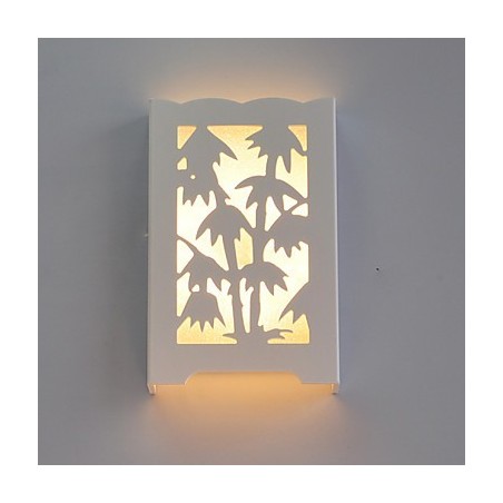 מודרני יצירתי לבן גילוף דפוסים או עיצובים על עבודות עץ במבוק מנורות קיר מנורות