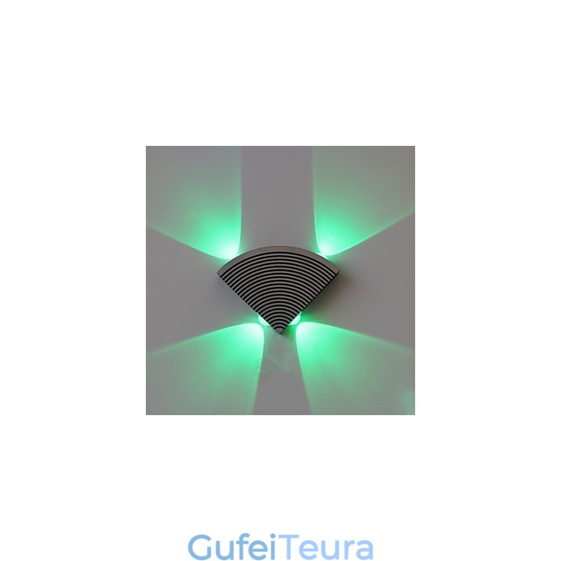 מנורה קיר מאוורר ארבעה אורות ירוק אלומיניום אקריליק