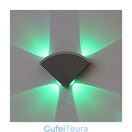 מנורה קיר מאוורר ארבעה אורות ירוק אלומיניום אקריליק