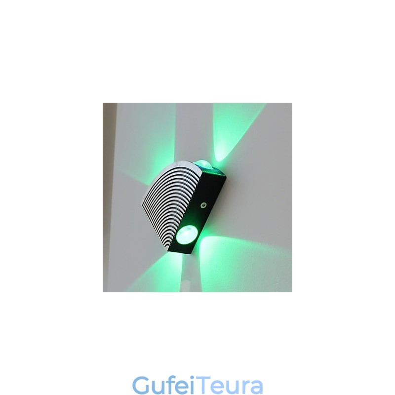 מנורה קיר מאוורר ארבעה אורות ירוק אלומיניום אקריליק