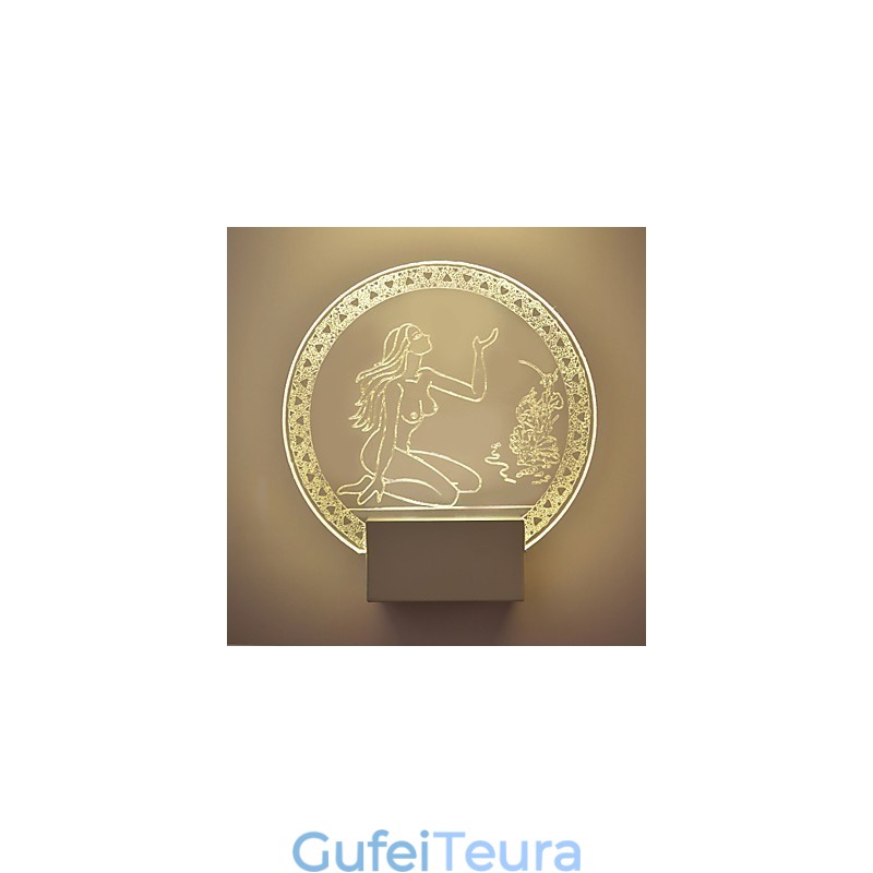 מנורת קיר אקרילית PVC מנורת אור שבב מודרני עכשווי מתכת 5W