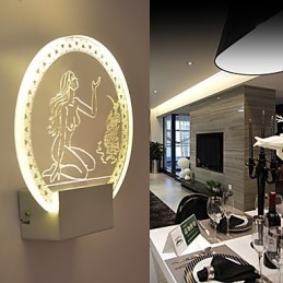 מנורת קיר אקרילית PVC מנורת אור שבב מודרני עכשווי מתכת 5W