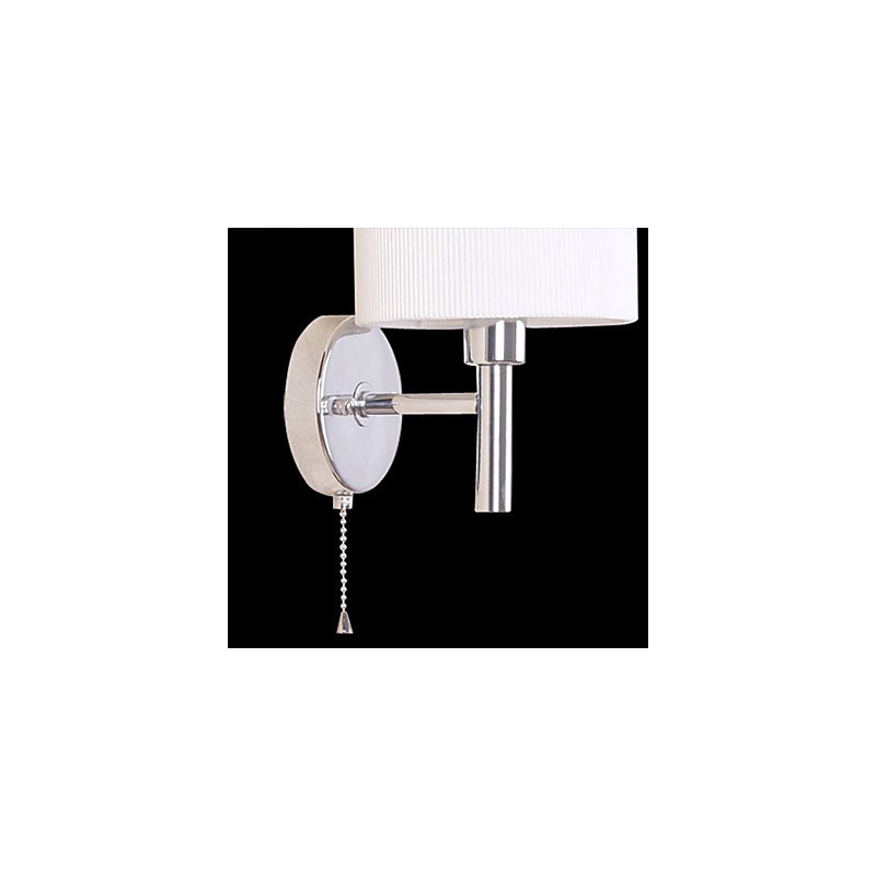 תאורת קיר מסוגננת ממתכת ובד עם אור אחד בתכונת צילינדר לבן