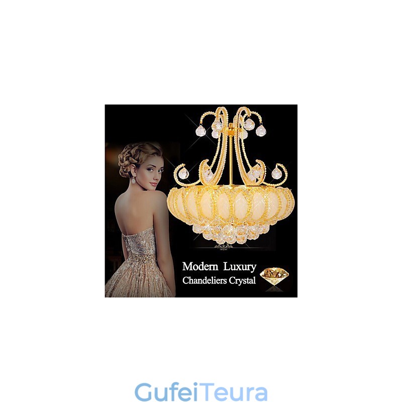 קוטר תליון קריסטל נברשת יוקרה מודרנית 50 ס"מ מכיל 8 נורות