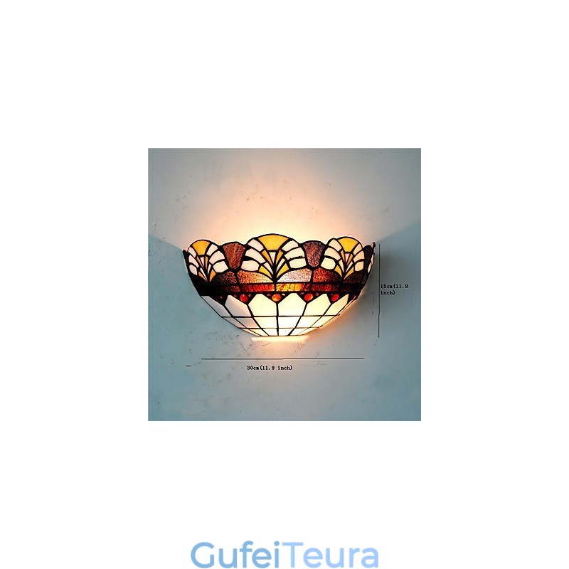 אורות קיר כפריים רטרו צל זכוכית סלון חדר שינה מסעדה בית קפה בר פמוטים קיר