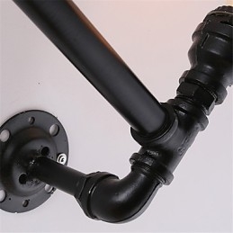 2 ראשים צינור תעשייתי וינטג' אורות קיר שחורים אורות יצירתיים מסעדה בית קפה בר תאורת קישוט