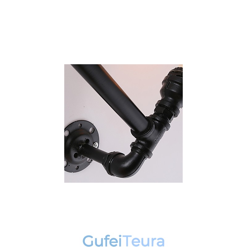 2 ראשים צינור תעשייתי וינטג' אורות קיר שחורים אורות יצירתיים מסעדה בית קפה בר תאורת קישוט