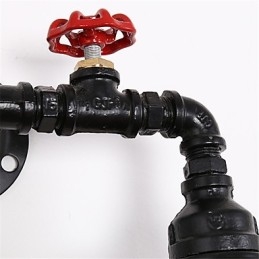 צינור תעשייתי וינטג' אורות קיר שחורים יצירתיים אורות מסעדה בית קפה בר תאורת קישוט עם גימור צבוע 2 אור