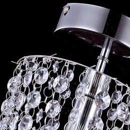 1 נברשת קריסטל שקוף כרום מודרני K9 עם נורה אחת