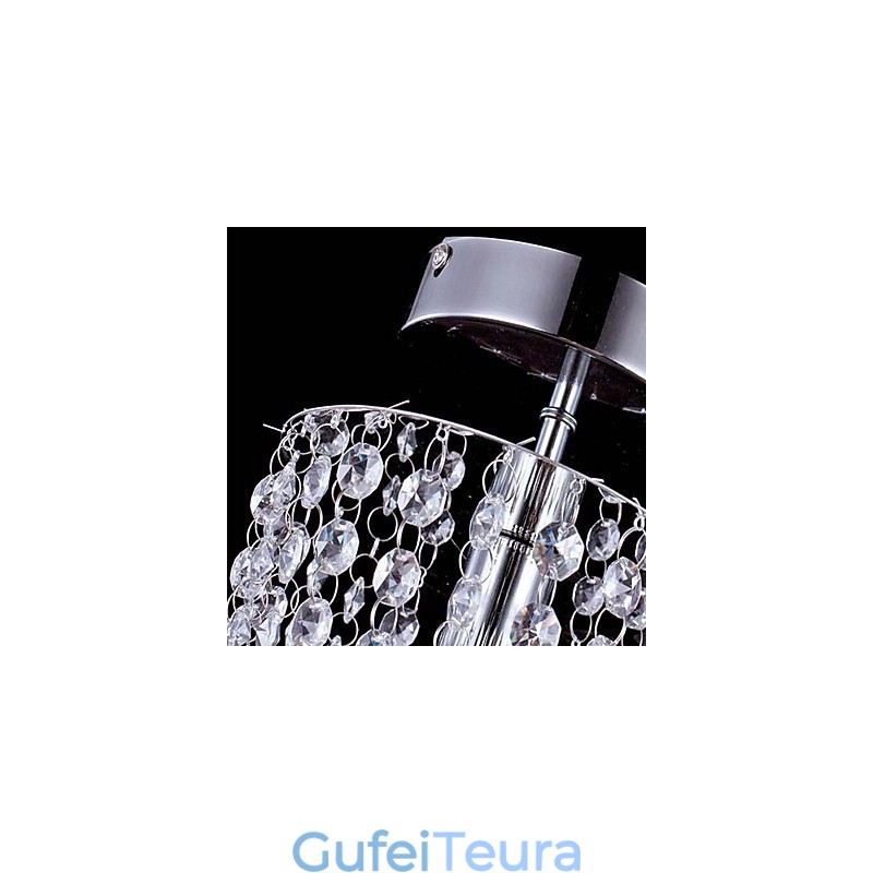 1 נברשת קריסטל שקוף כרום מודרני K9 עם נורה אחת