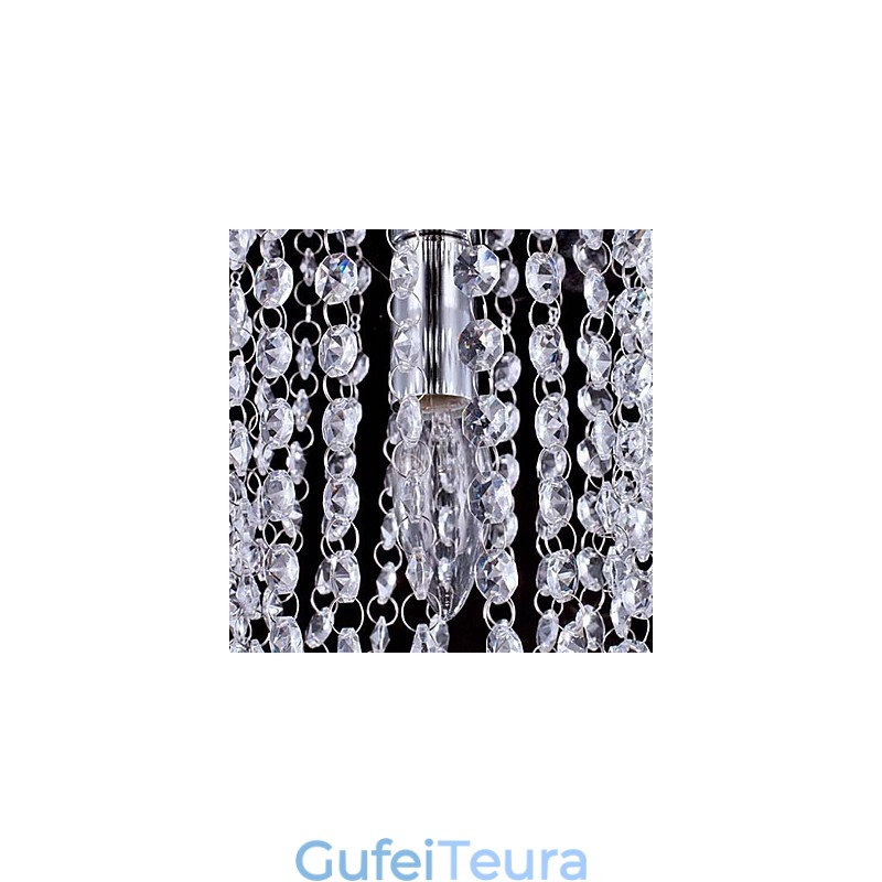 1 נברשת קריסטל שקוף כרום מודרני K9 עם נורה אחת