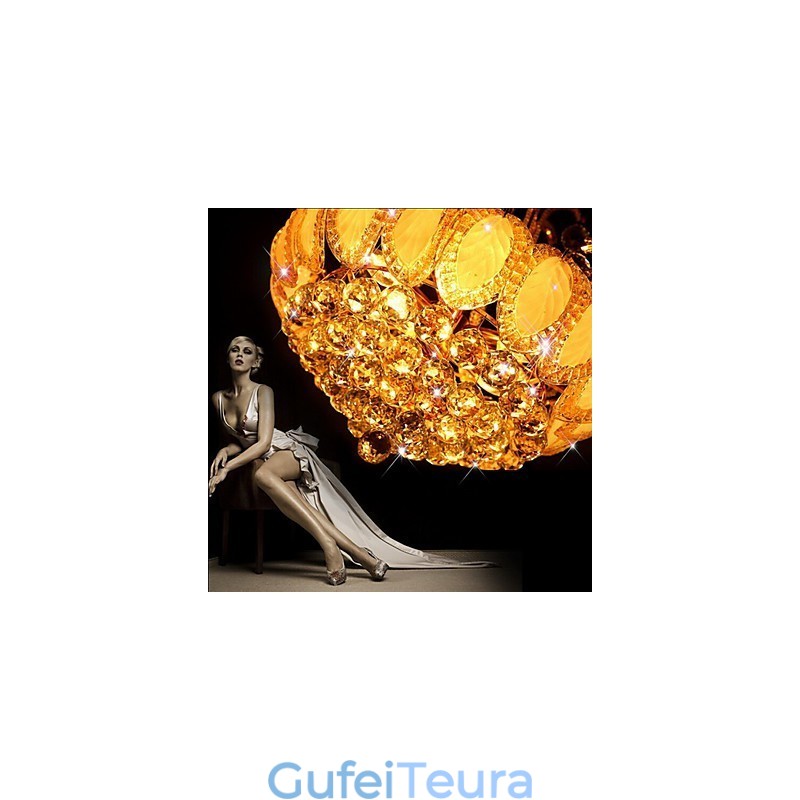 קוטר תליון קריסטל נברשת יוקרה מודרנית 50 ס"מ מכיל 8 נורות