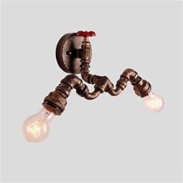 צינור תעשייתי וינטג' אורות קיר Creative Lights מסעדה בית קפה בר תאורת קישוט עם 2 אור צבוע בגימור