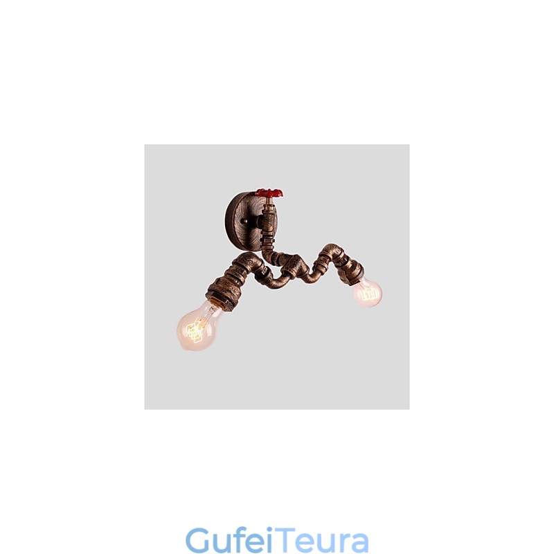 צינור תעשייתי וינטג' אורות קיר Creative Lights מסעדה בית קפה בר תאורת קישוט עם 2 אור צבוע בגימור