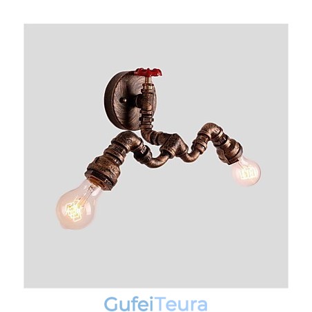 צינור תעשייתי וינטג' אורות קיר Creative Lights מסעדה בית קפה בר תאורת קישוט עם 2 אור צבוע בגימור צינור תעשייתי וינטג' אורות קיר Creative Lights מסעדה בית קפה בר תאורת קישוט עם 2 אור צבוע בגימור