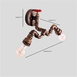 צינור תעשייתי וינטג' אורות קיר Creative Lights מסעדה בית קפה בר תאורת קישוט עם 2 אור צבוע בגימור