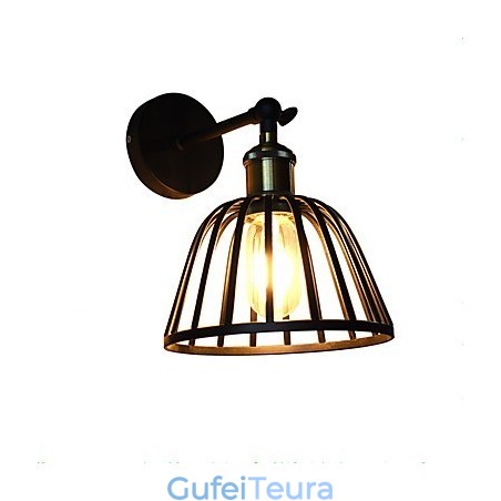 מנורת קיר פלדה צבועה אור טיפש שחור אמריקאי קפה קישוט רטרו קיר אור מנורת חרב חרב על הקיר