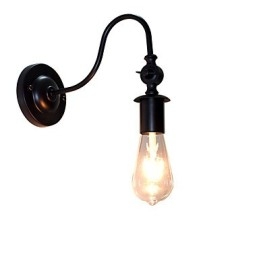 Light Buzz קיר מנורת קיר ברזל מטומטם שחור חרב אור מנורת על הקיר