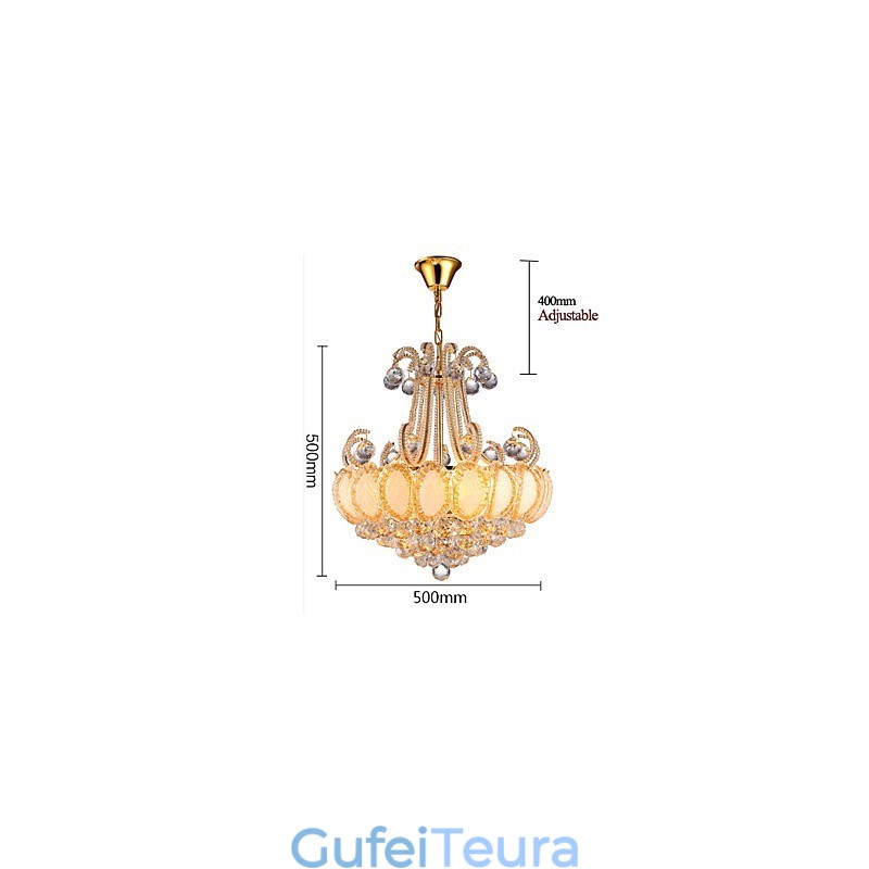 קוטר תליון קריסטל נברשת יוקרה מודרנית 50 ס"מ מכיל 8 נורות