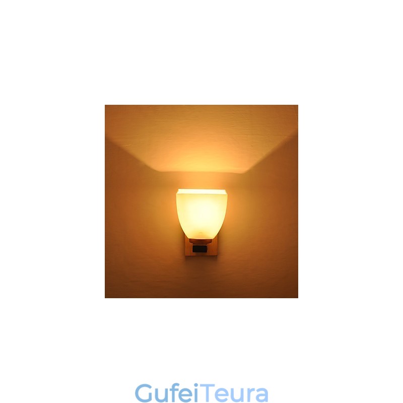 מנורת קיר פשוטה ליד המיטה מנורת שולחן כתיבה עם הצללה זכוכית ועץ מלא לשידה חדר שינה סלון חדר תינוק חדר תינוק מכללת מעונות שולחן קפה כונניות