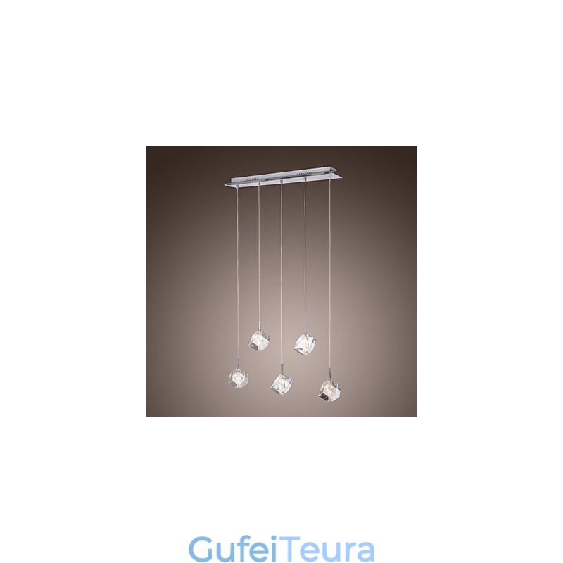 תאורת תליון כרום קריסטל עכשווית באי