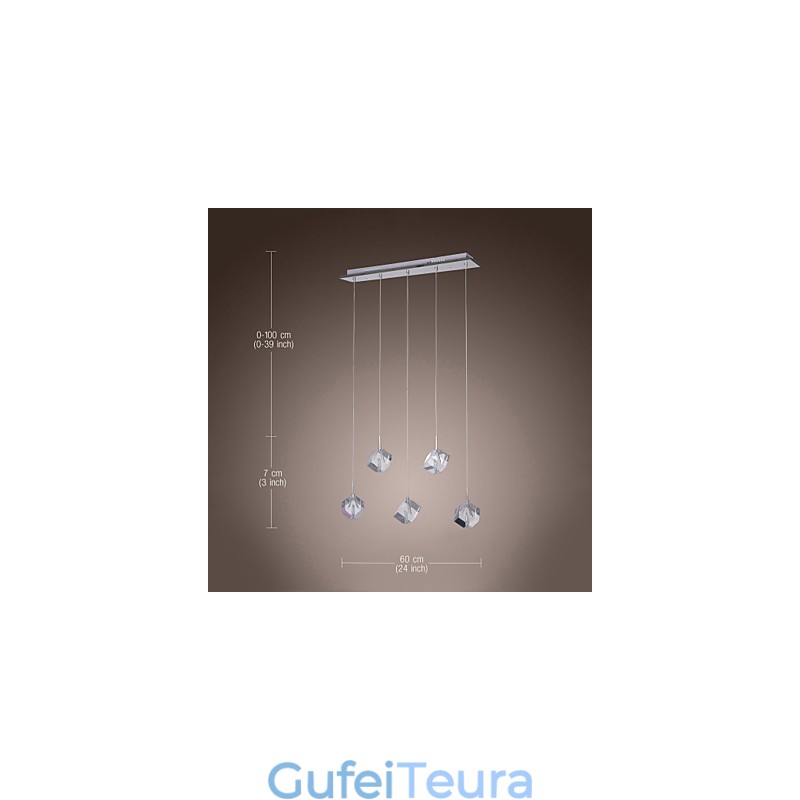 תאורת תליון כרום קריסטל עכשווית באי