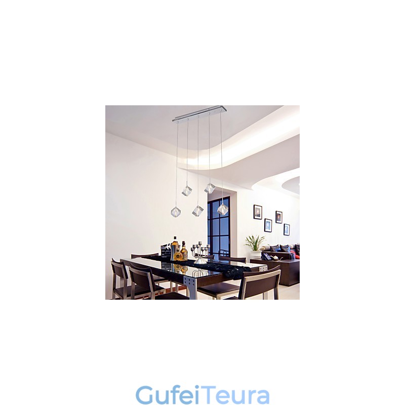 תאורת תליון כרום קריסטל עכשווית באי