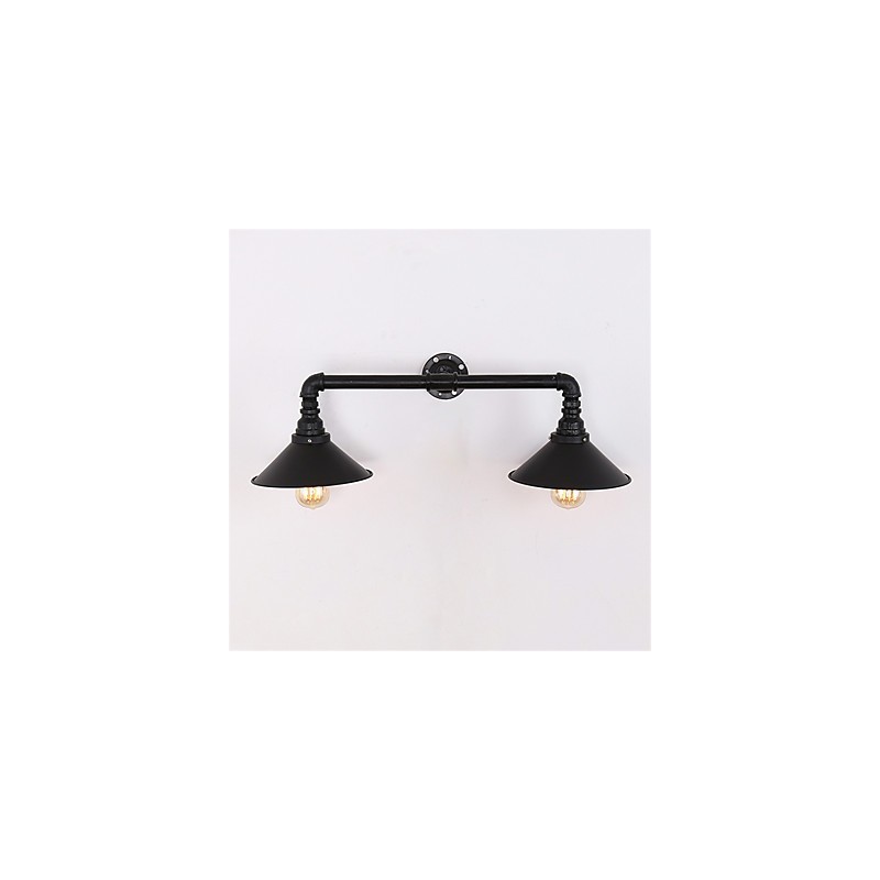 2 ראשים רטרו תעשייתי צינור אורות קיר פשוט לופט שחור מתכת חדר אוכל מטבח בר בית קפה תאורת קישוט