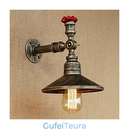 מסעדת רטרו אדיסון צינורות תעשייתיים ראש יחיד קישוט מנורת קיר