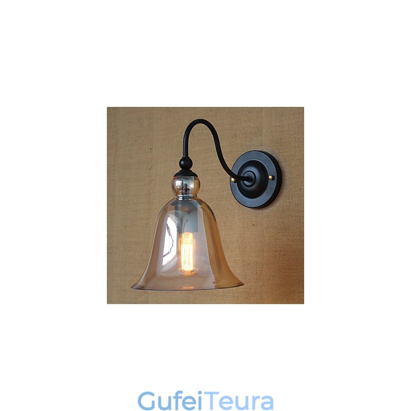 כפרי אמריקאי מינימליסטי סלון מסדרון פמוט קיר זכוכית מעוטר