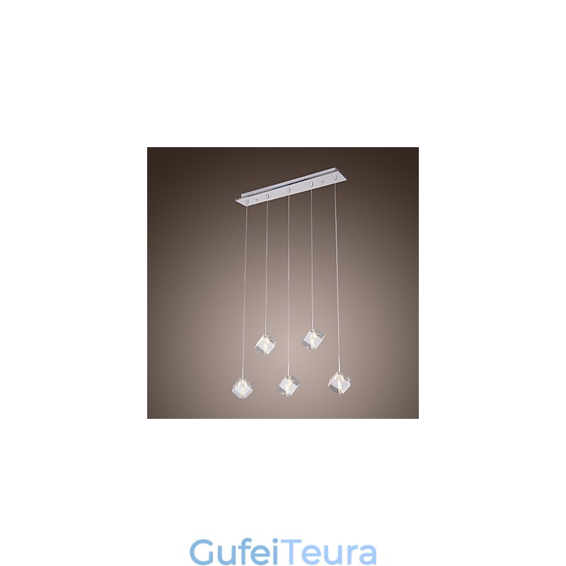 תאורת תליון כרום קריסטל עכשווית באי