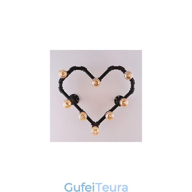 צינור מים וינטג' אוהב לב יצירתי אורות קיר סלון תעשייתי מסעדה ברים בית קפה קישוט פמוטי קיר