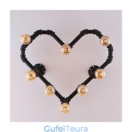 צינור מים וינטג' אוהב לב יצירתי אורות קיר סלון תעשייתי מסעדה ברים בית קפה קישוט פמוטי קיר