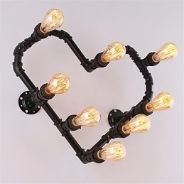 צינור מים וינטג' אוהב לב יצירתי אורות קיר סלון תעשייתי מסעדה ברים בית קפה קישוט פמוטי קיר