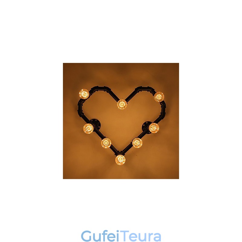 צינור מים וינטג' אוהב לב יצירתי אורות קיר סלון תעשייתי מסעדה ברים בית קפה קישוט פמוטי קיר