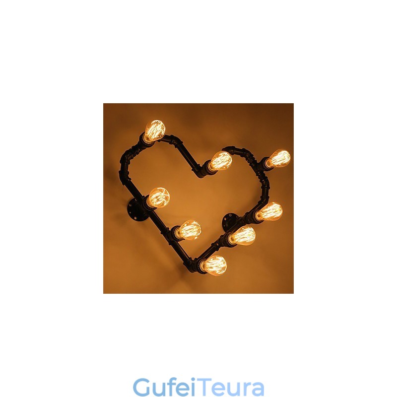 צינור מים וינטג' אוהב לב יצירתי אורות קיר סלון תעשייתי מסעדה ברים בית קפה קישוט פמוטי קיר