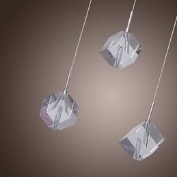 תאורת תליון כרום קריסטל עכשווית באי