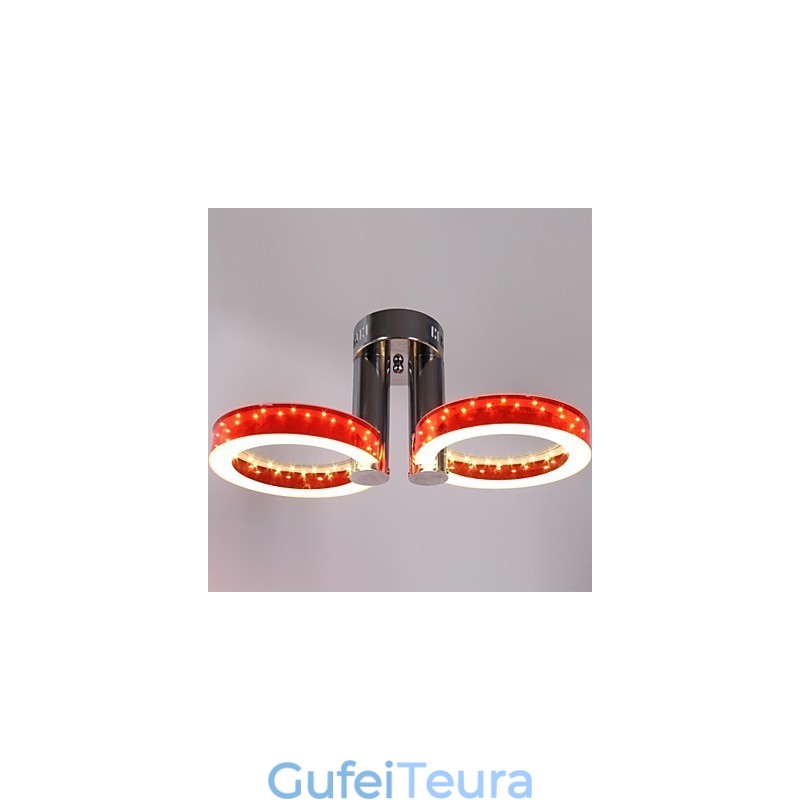 נברשת אדום אקריליק לבן חם לבן עם 2 אורות