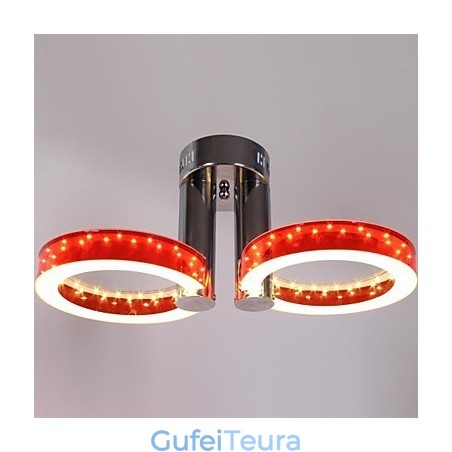 נברשת אדום אקריליק לבן חם לבן עם 2 אורות