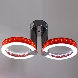 נברשת אדום אקריליק לבן חם לבן עם 2 אורות