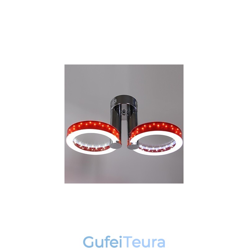 נברשת אדום אקריליק לבן חם לבן עם 2 אורות