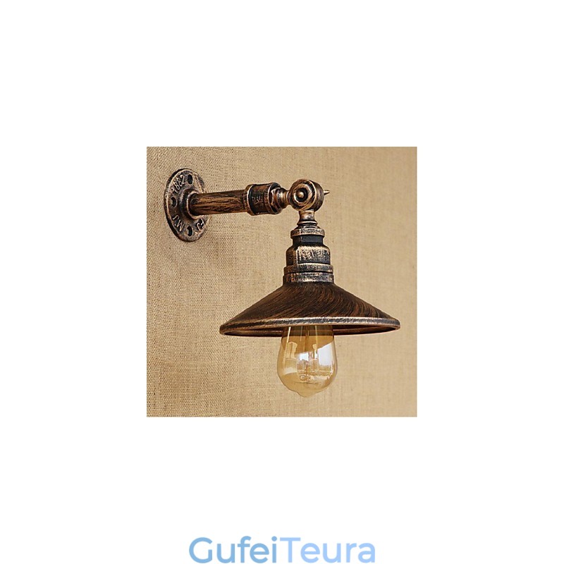 סגנון תעשייתי נורדי צינור מים מנורת קיר קיר חום בהיר עתיק