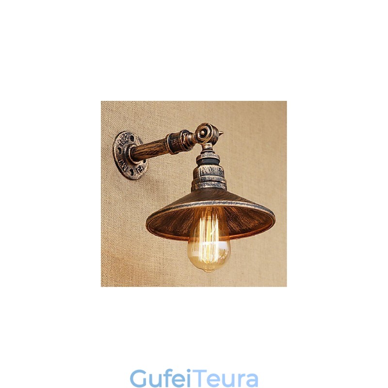 סגנון תעשייתי נורדי צינור מים מנורת קיר קיר חום בהיר עתיק