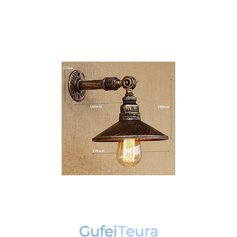 סגנון תעשייתי נורדי צינור מים מנורת קיר קיר חום בהיר עתיק