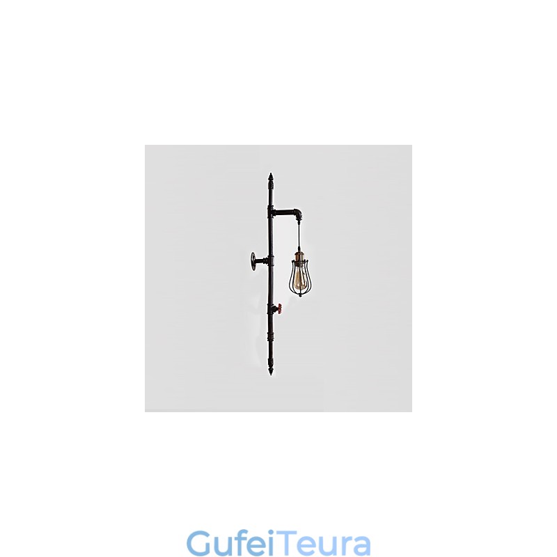 רטרו תעשייתי צינור אורות קיר פשוט לופט כלוב ציפורים שחור מתכת סלון פינת אוכל מטבח בר קפה תאורת קישוט